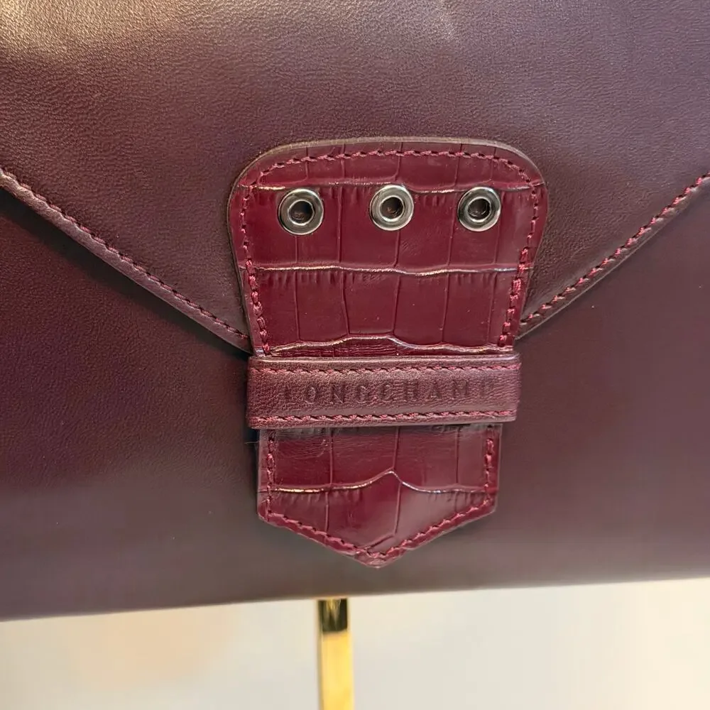 LongChamp x Kate Moss Satchel Handbag Purse Leather Chain Strap Quiet Luxury